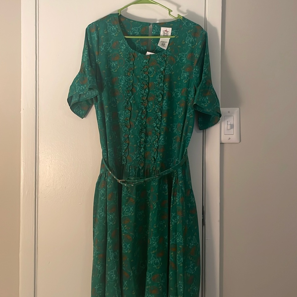 NWT Disney Dress Shop Orange Bird Dress Green Medium